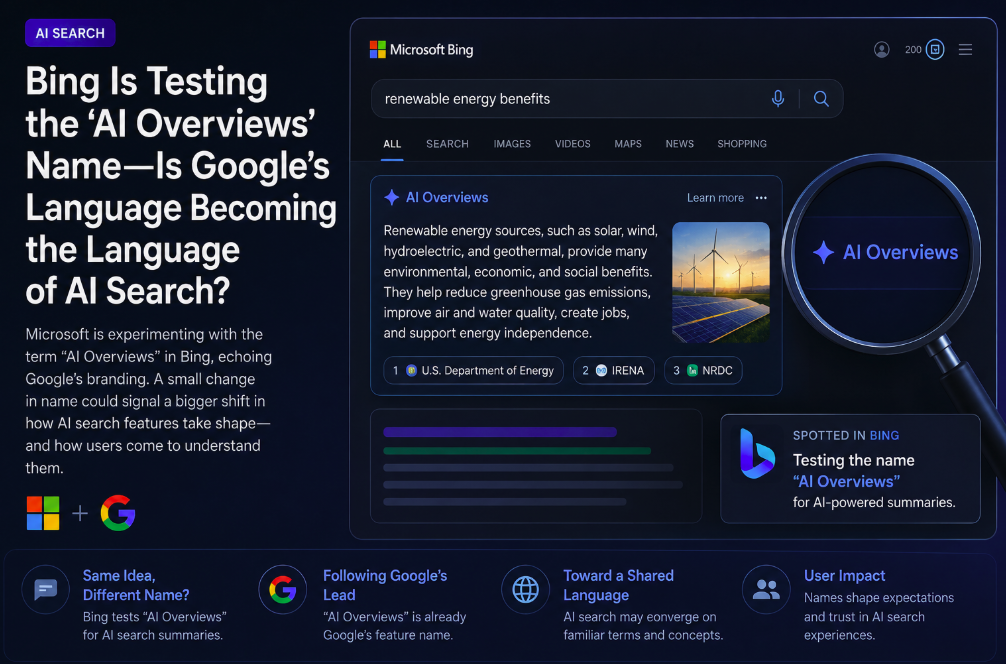Bing Is Testing the ‘AI Overviews’ Name — Is Google’s Language Becoming the Language of AI Search?
