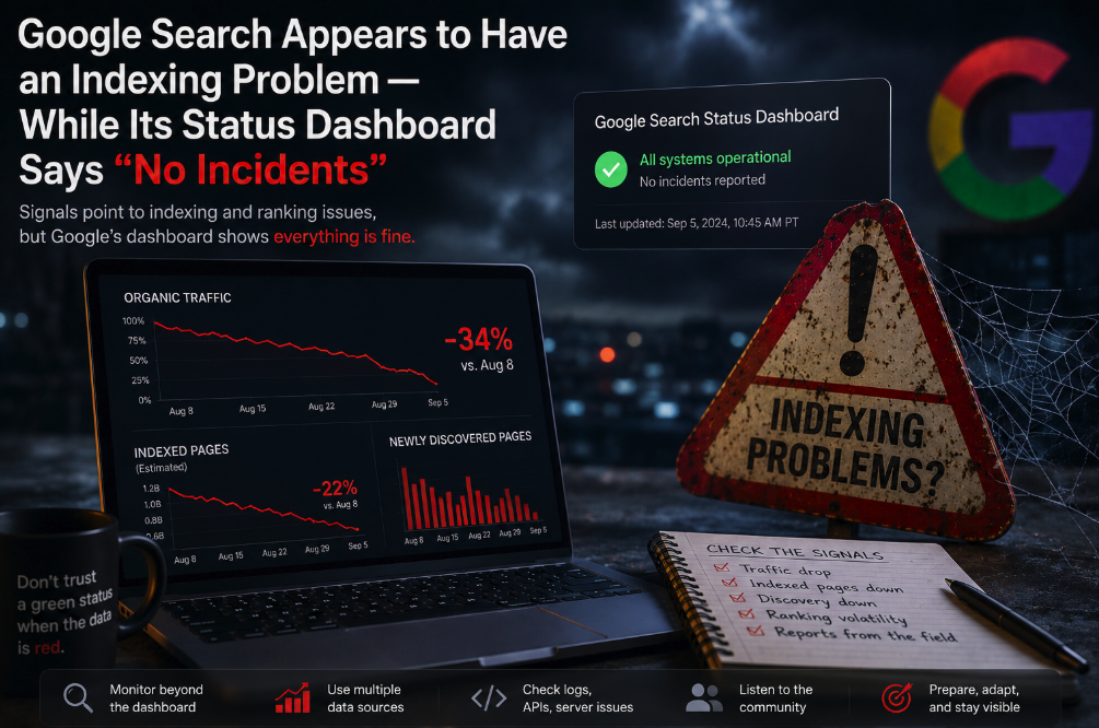 Google Search Appears to Have an Indexing Problem — While Its Status Dashboard Says “No Incidents”