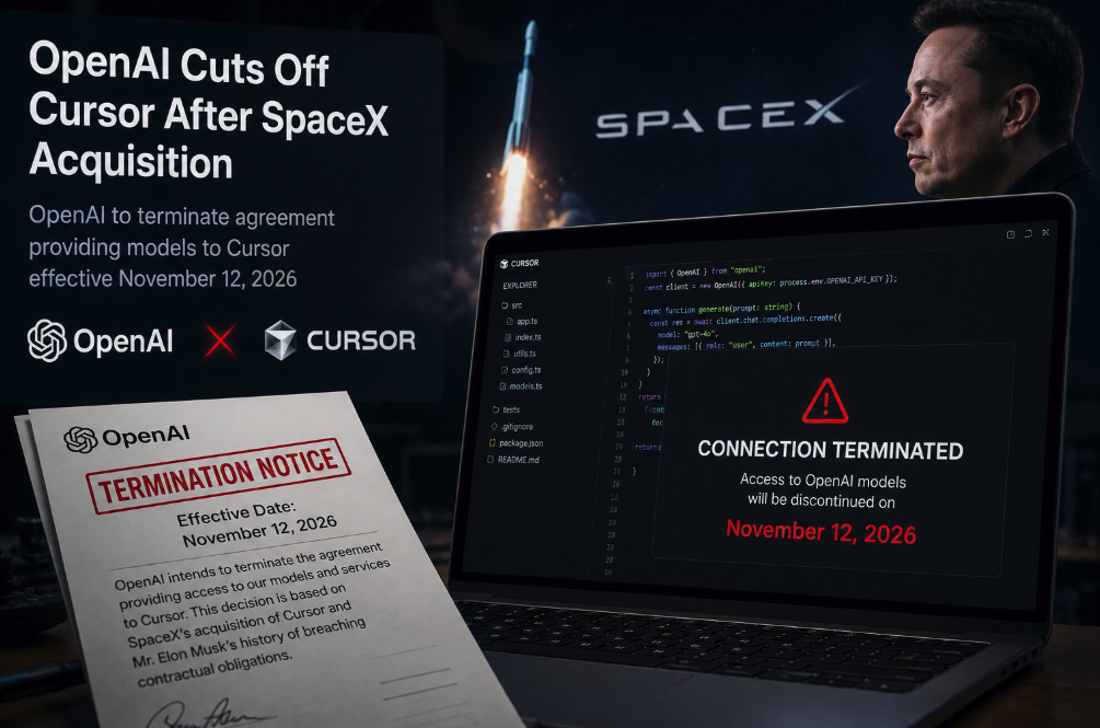 OpenAI Cuts Off Cursor After SpaceX Acquisition, Citing Musk’s Contract History