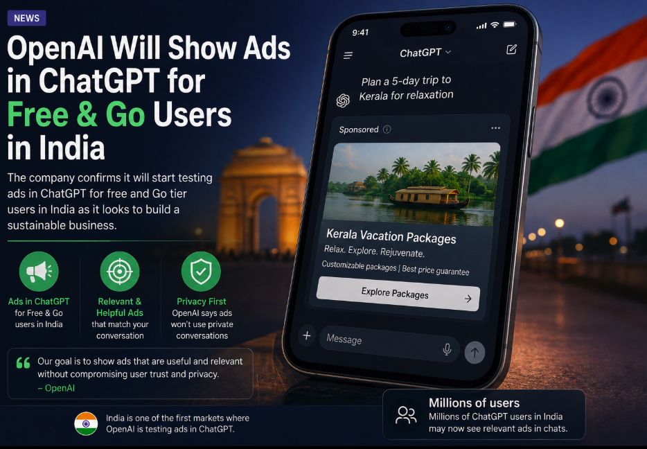 ChatGPT Ads Arrive in India — OpenAI Is Building an Ad Market Around the Moment Before a Decision