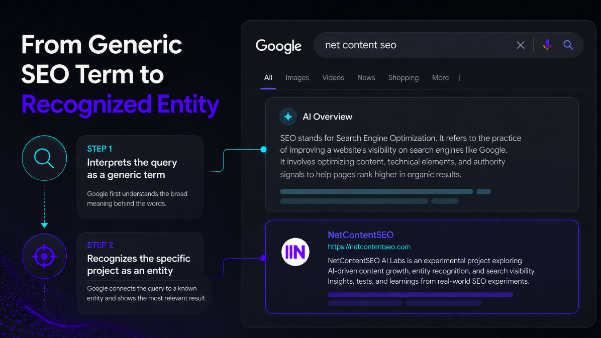 From Generic Query to Recognizable Result: An Update to the NetContentSEO Google Entity Test