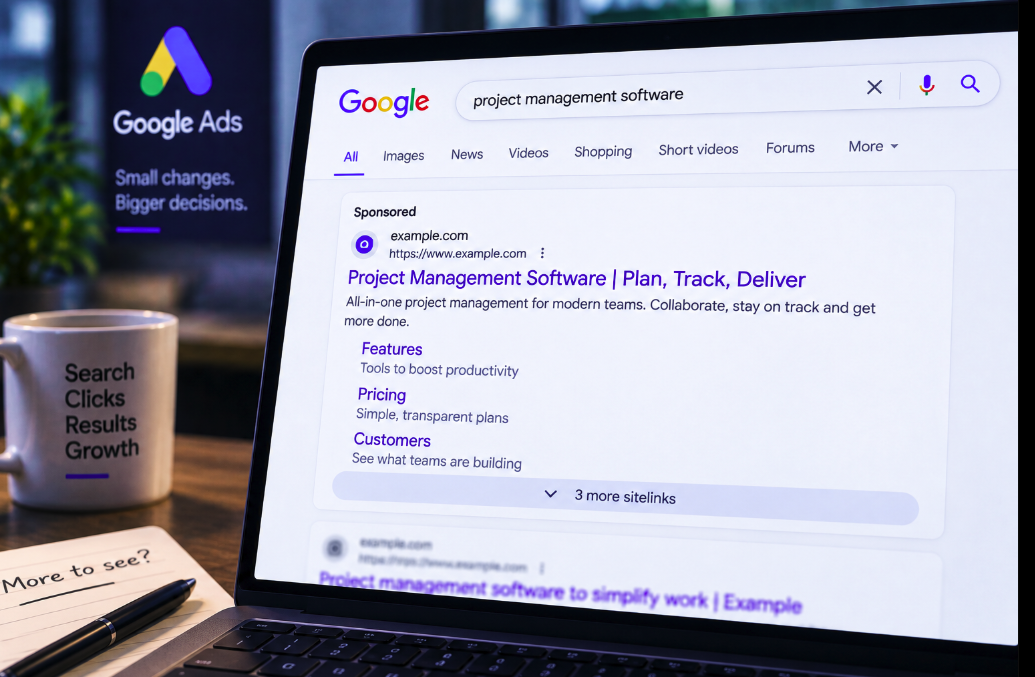 Google Ads Tests Collapsed Sitelinks That Users Must Expand