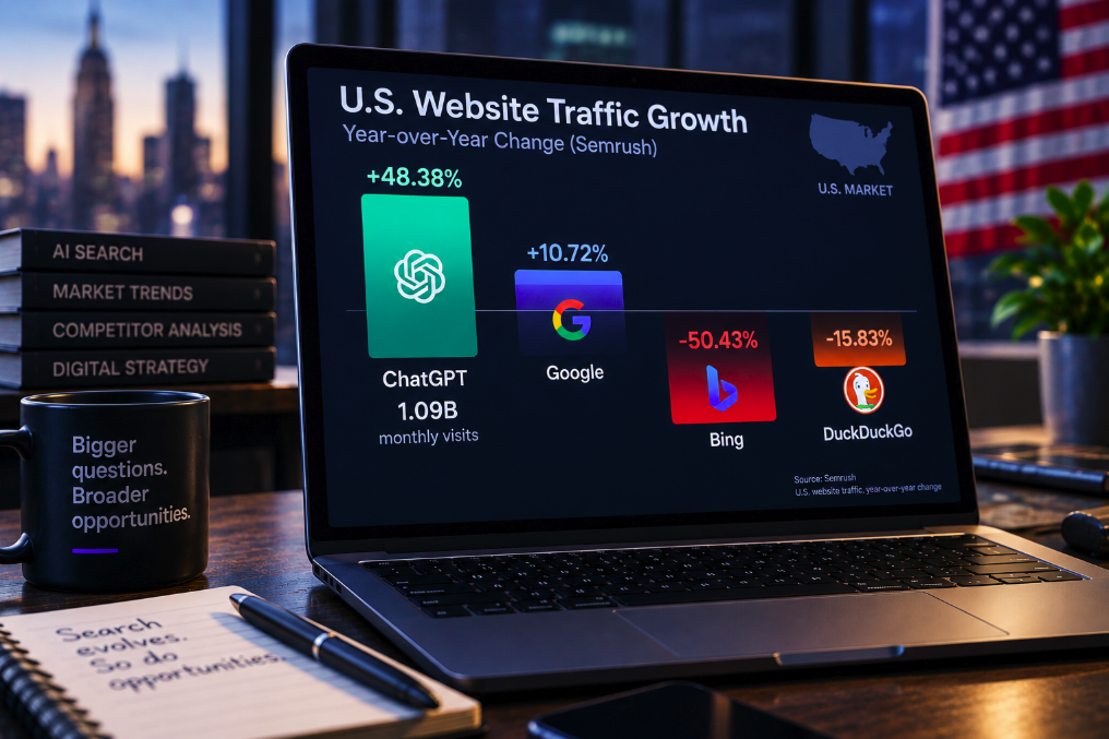 ChatGPT Overtakes Bing and DuckDuckGo as Search Traffic Splinters