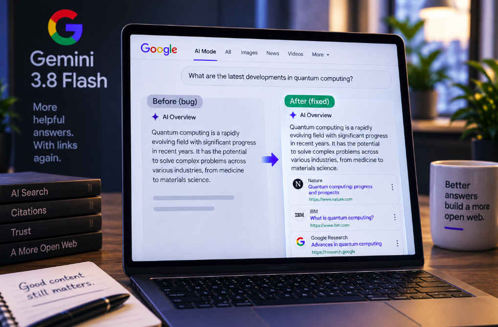 Google Fixes Gemini 3.8 Flash’s Missing Citations in AI Mode