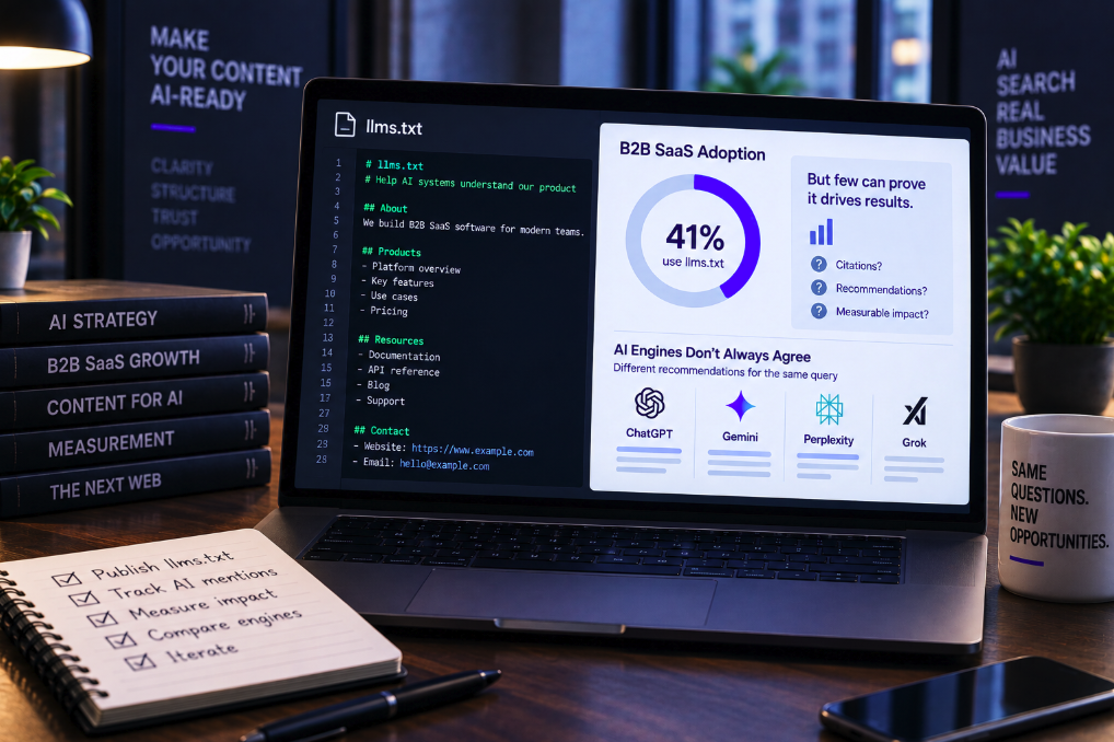 41% of B2B SaaS Companies Use llms.txt — but Almost Nobody Can Prove It Works