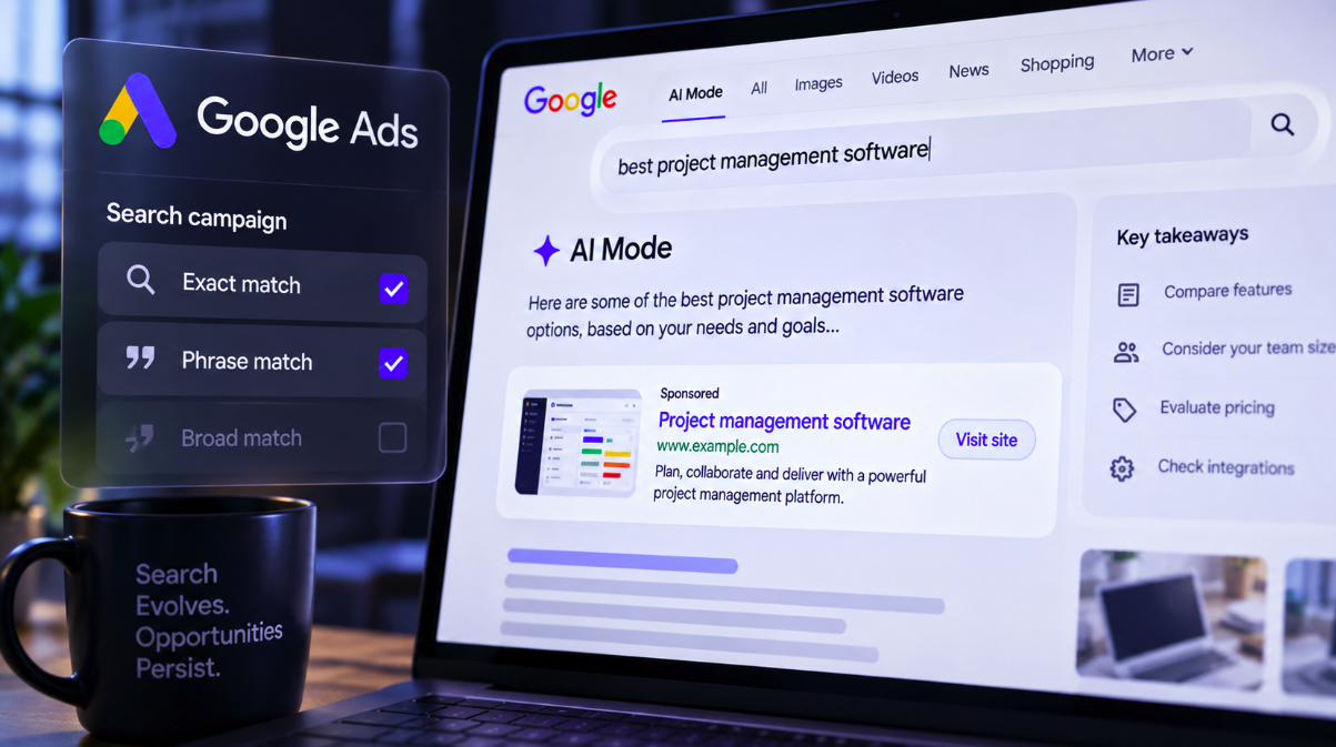 Google Lets Traditional Exact-Match Search Ads Enter AI Mode