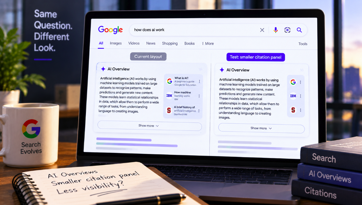 Google Is Testing a Smaller Citation Panel Inside AI Overviews