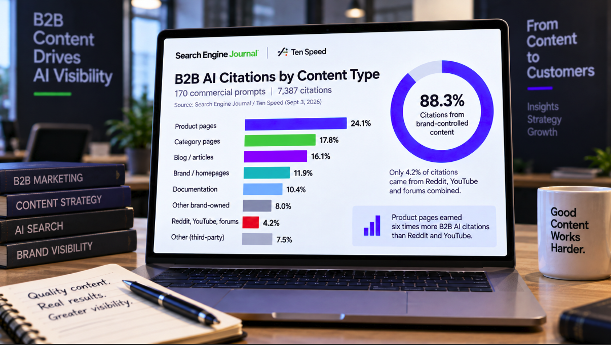 Product Pages Earned Six Times More B2B AI Citations Than Reddit and YouTube
