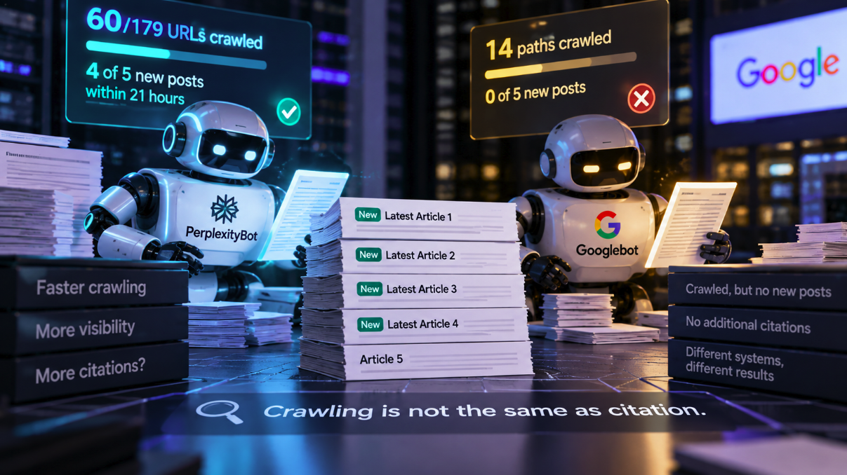 Perplexity Crawled New Content Faster Than Google—but Retrieval Didn’t Produce More Citations