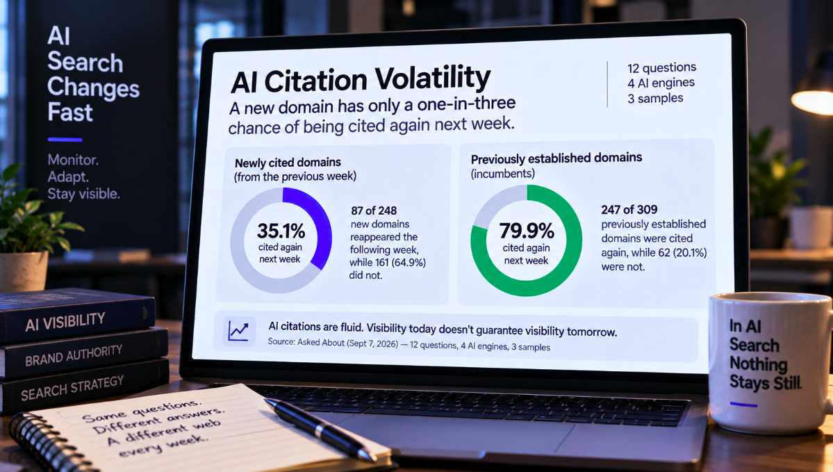 A New AI Citation Has Only a One-in-Three Chance of Surviving the Next Week