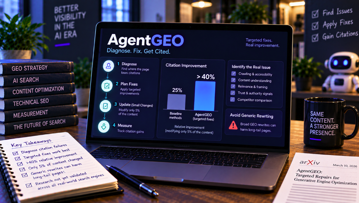 Targeted GEO Repairs Beat Generic Rewriting While Changing Only 5% of the Content
