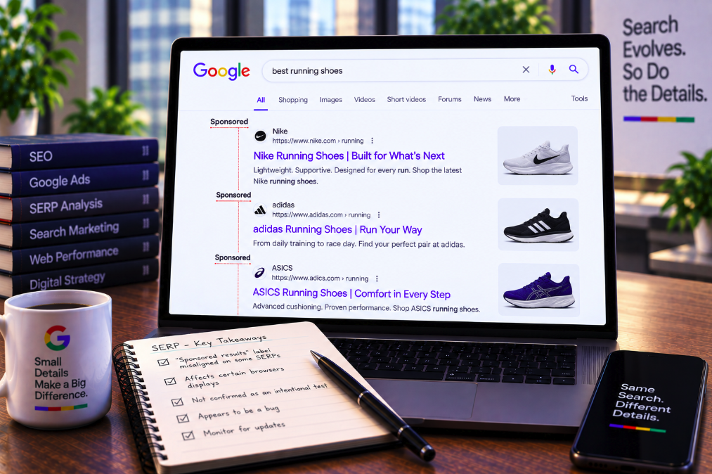 Google’s Sponsored Results Label Is Sometimes Misaligned—and It Looks Like a SERP Bug