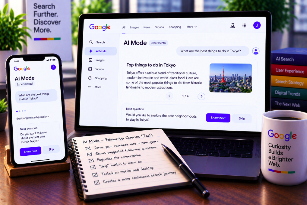 Google AI Mode Is Testing an Endless Search Journey Built From Automatic Follow-Up Queries