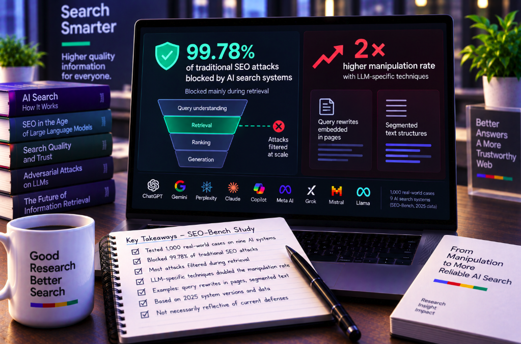 AI Search Blocks 99.78% of Traditional SEO Spam—but LLM-Specific Manipulation Doubled the Success Rate