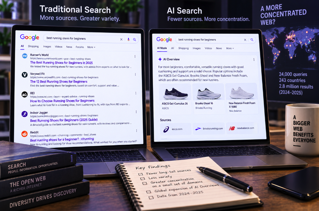 AI Search Surfaces Fewer Long-Tail Sources—and Concentrates Visibility on a Smaller Web
