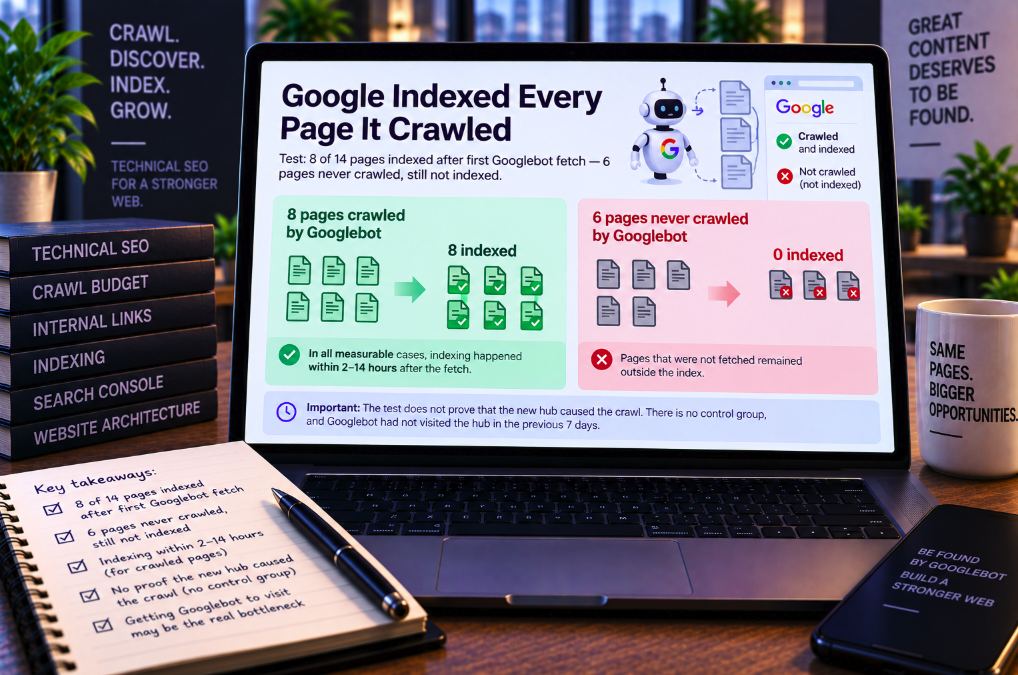 Google Indexed Every Tested Page It Crawled—and None It Didn’t. The Real Bottleneck May Be Getting Googlebot to Visit