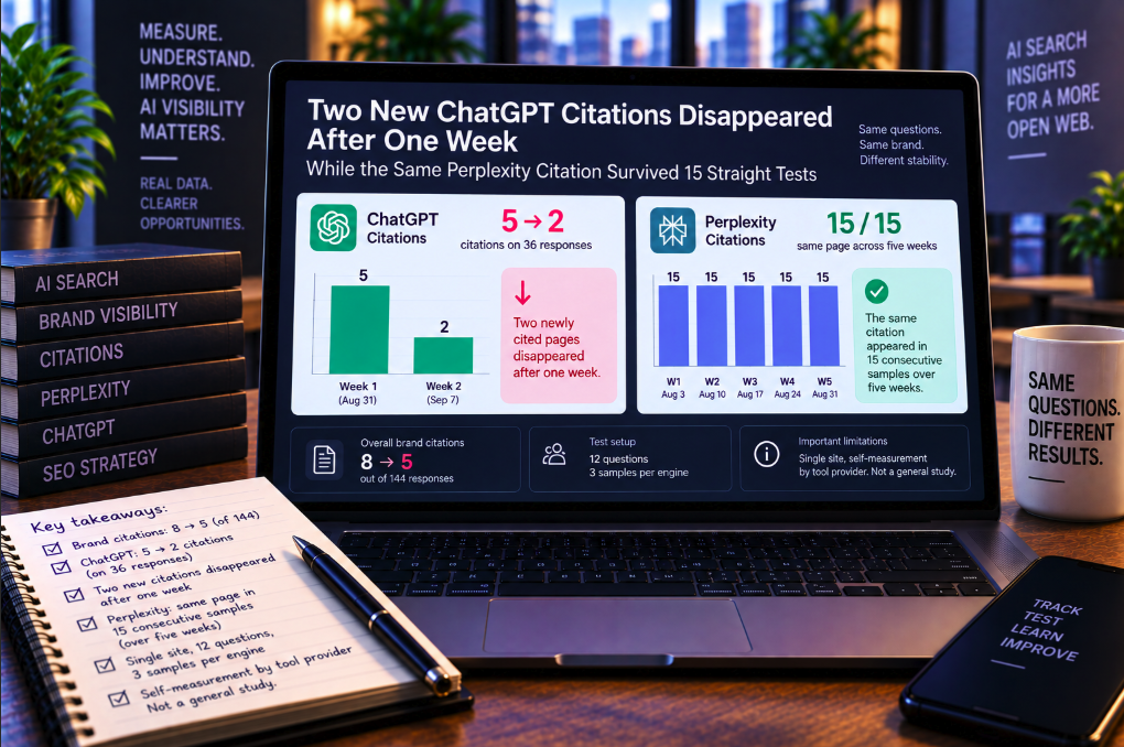 Two New ChatGPT Citations Disappeared After One Week—While the Same Perplexity Citation Survived 15 Straight Tests