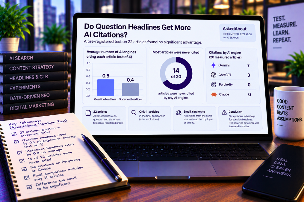 Question Headlines Didn’t Win More AI Citations—A Pre-Registered Test Found the Difference Too Small to Matter