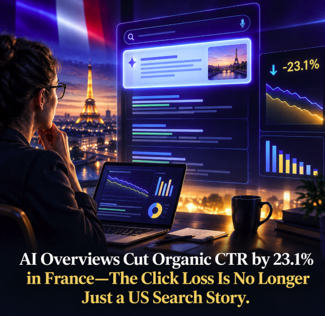 AI Overviews Cut Organic CTR by 23.1% in France—The Click Loss Is No Longer Just a US Search Story