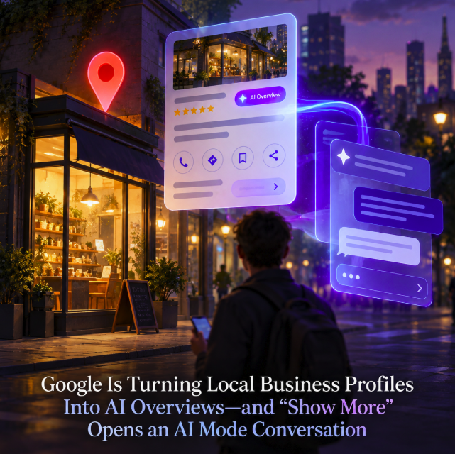 Google Is Turning Local Business Profiles Into AI Overviews—and “Show More” Opens an AI Mode Conversation