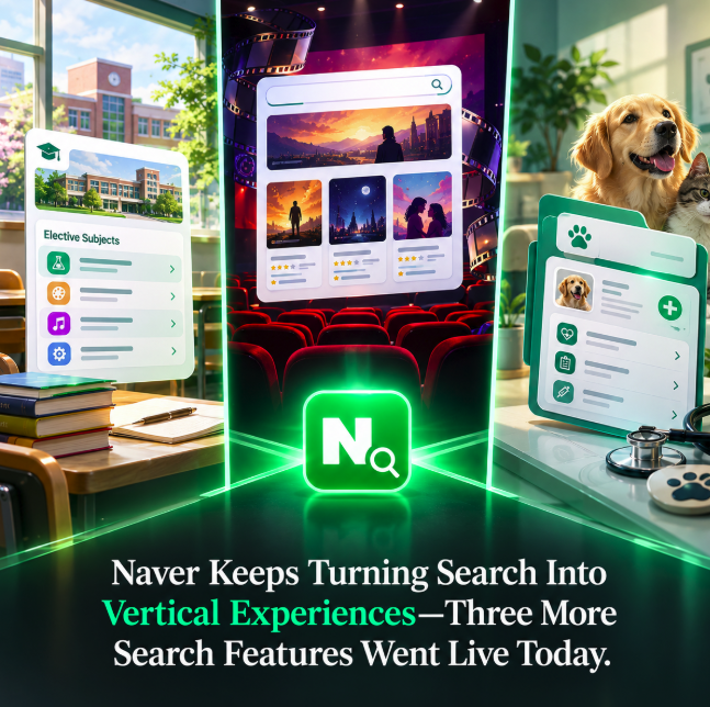 Naver Keeps Turning Search Into Vertical Experiences—Three More Search Features Went Live Today