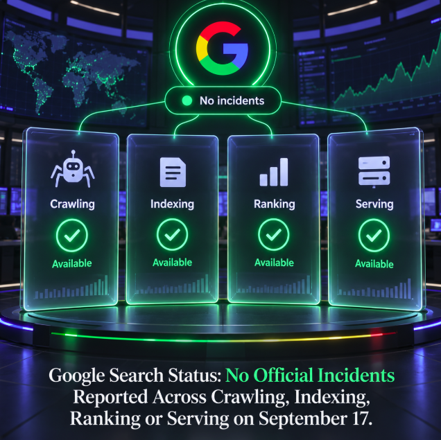 Google Search Status: No Official Incidents Reported Across Crawling, Indexing, Ranking or Serving on September 17