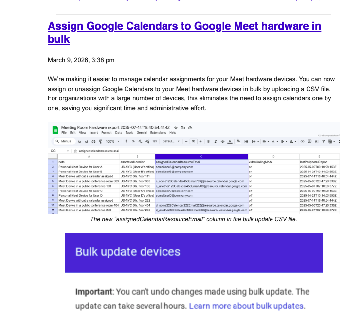 Google Adds Bulk Assignment Of Calendars To Meet Hardware