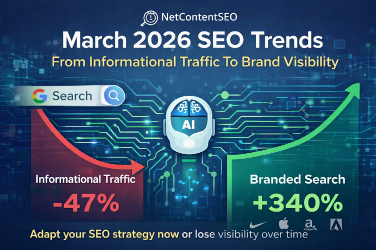 March 2026 SEO Trends Suggest Shift From Informational Traffic To Brand Visibility - net content seo